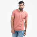 Contrast Polo Shirt - Light Orange      